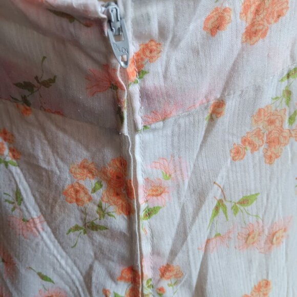 sz 8 Vintage 1970s 1of1 Handmade Floral Sleeveless Maxi Dress Ruffled Cross Back - Picture 5 of 6